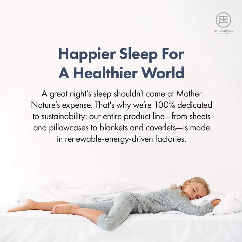 Threadmill غطاء وسادة ستاندرد من ثريد ميل - 100% قطن نقي 600 خيط، مجموعة غطاء وسادة ساتين بيضاء من قطعتين، واقيات وسادة صلبة من قطن ELS الممشط الفاخر - Image 5